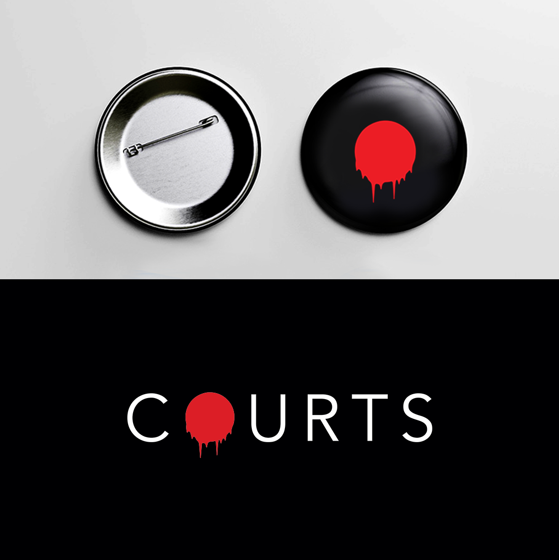 Courts Drip Pin Badge