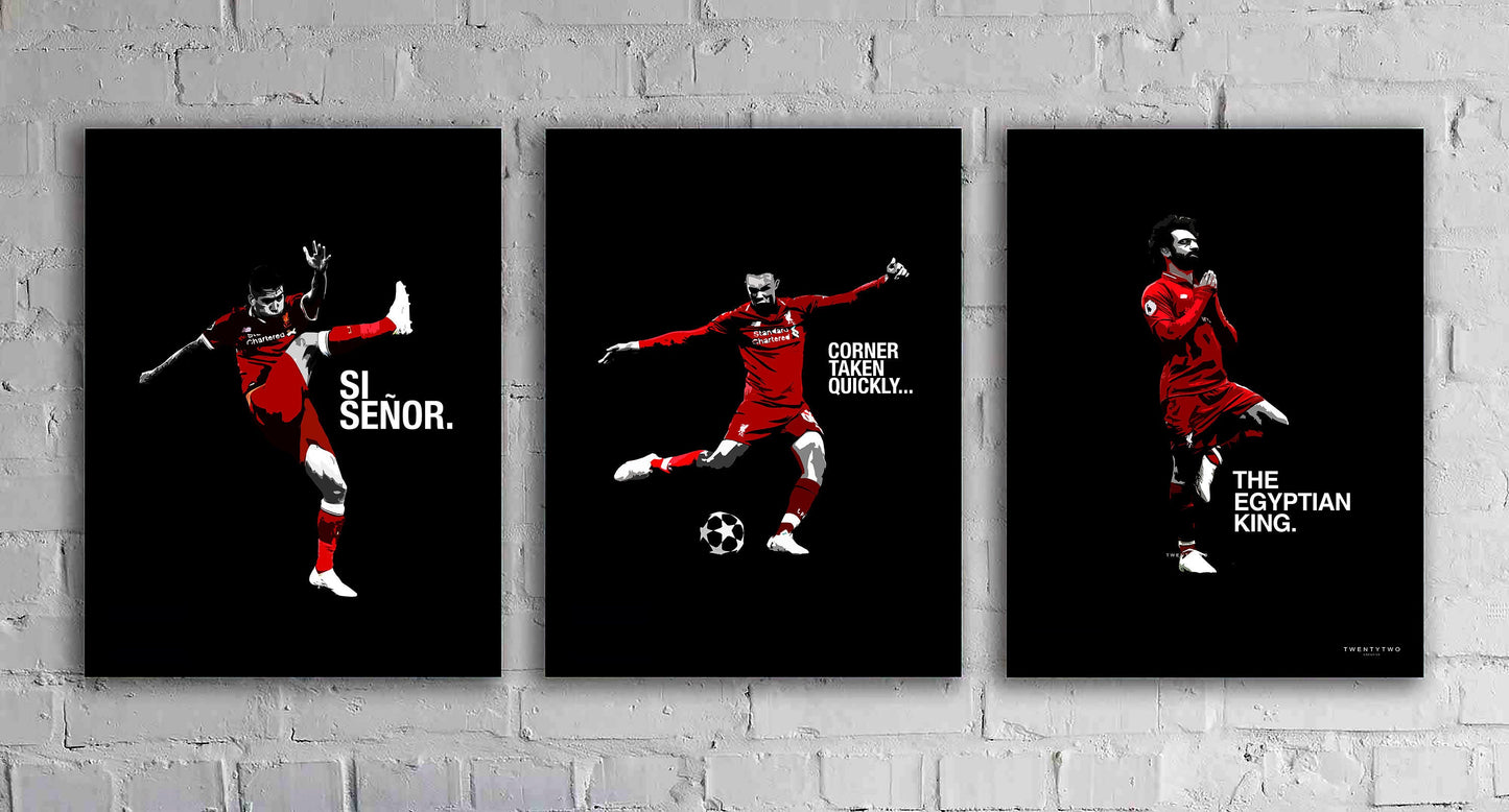 Set of 3 LFC Prints / INSTANT DOWNLOAD / Art / Liverpool / Design / Wall art / Salah / Firminho / Trent / Gift / prints / poster